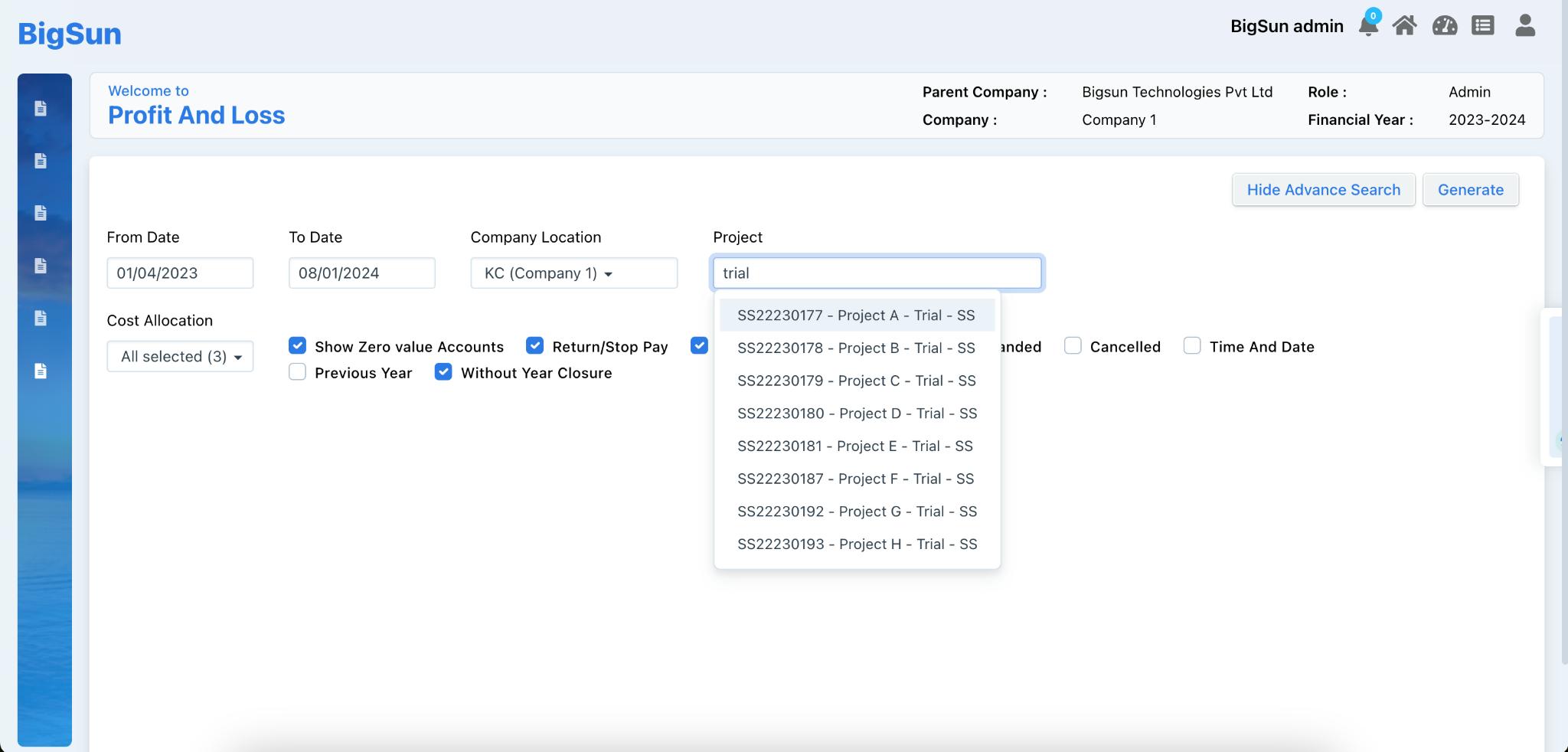 Cost Center Reports