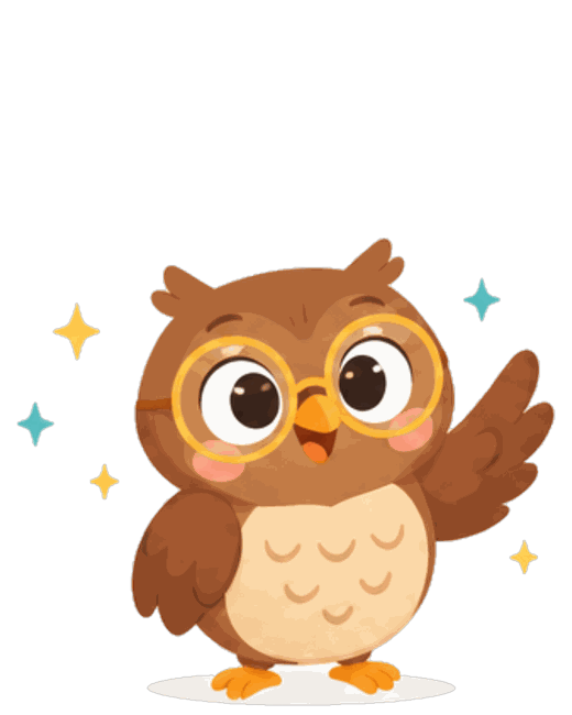 Illustration of the Logic Legend: a brown owl wearing round golden glasses.