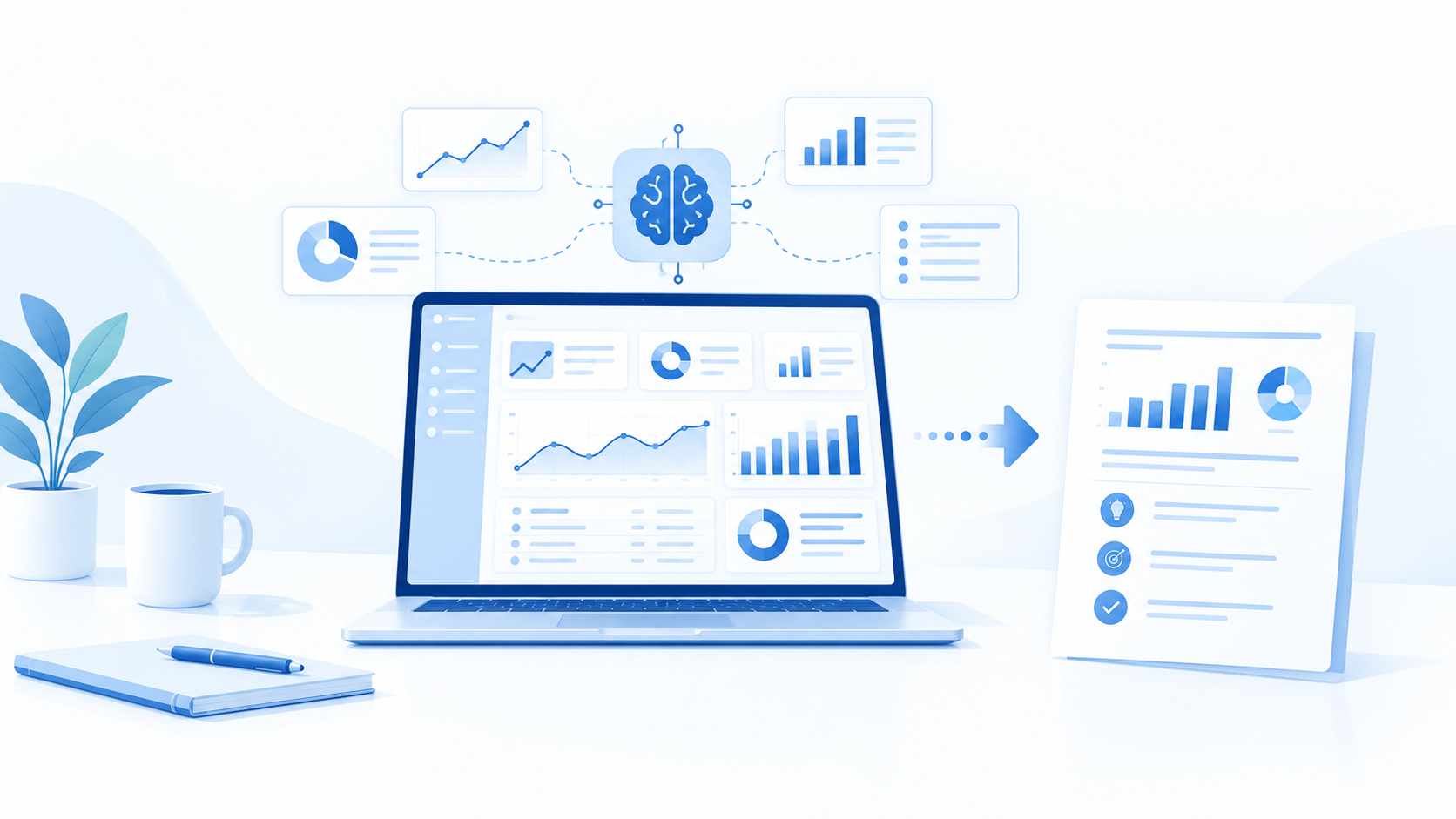 Illustration for the article “AI-Powered Client Reporting: Faster Insights, Better Decisions”