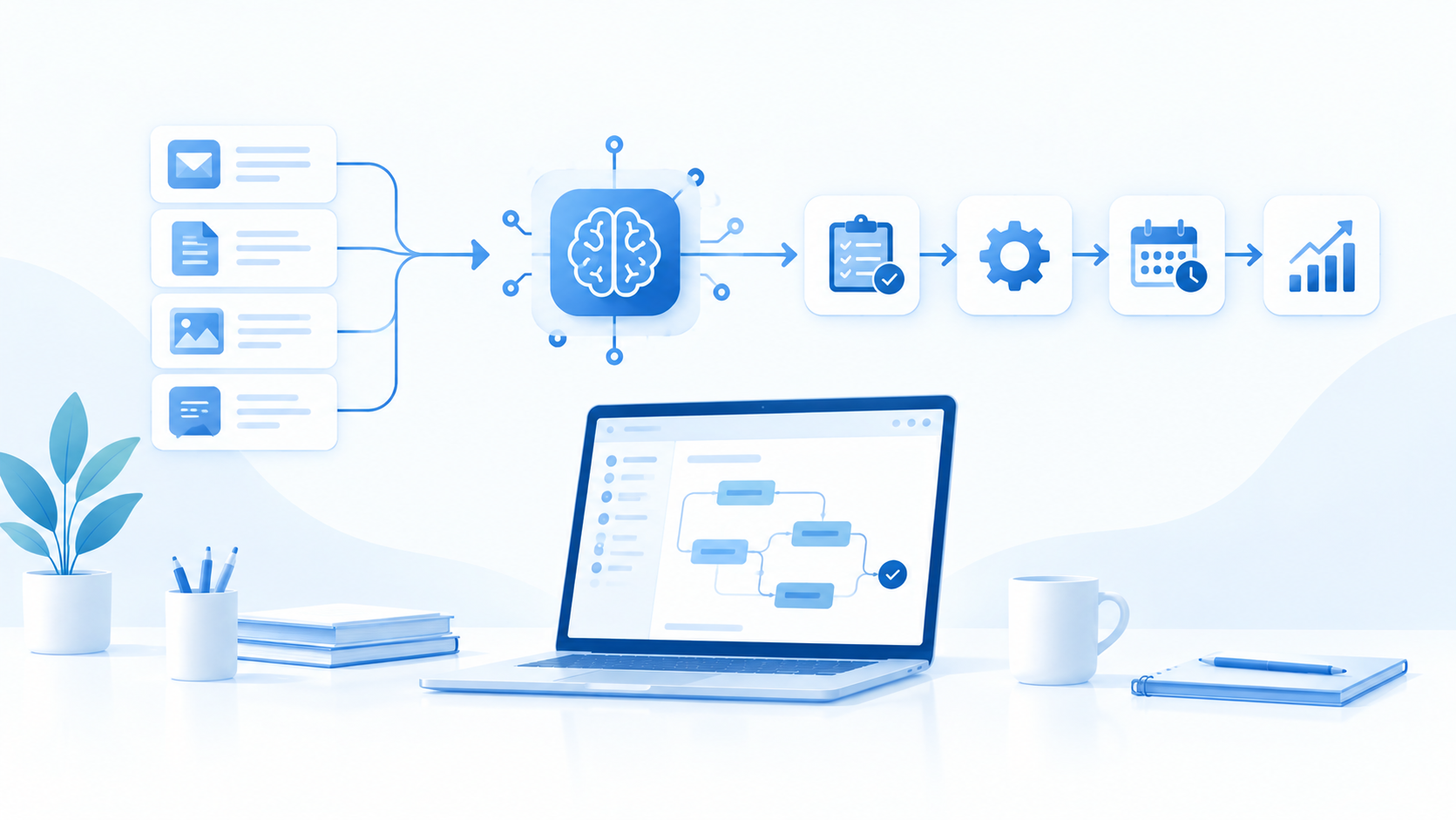 Illustration for the article “AI-Powered Workflow Automation for Advertising Agencies”