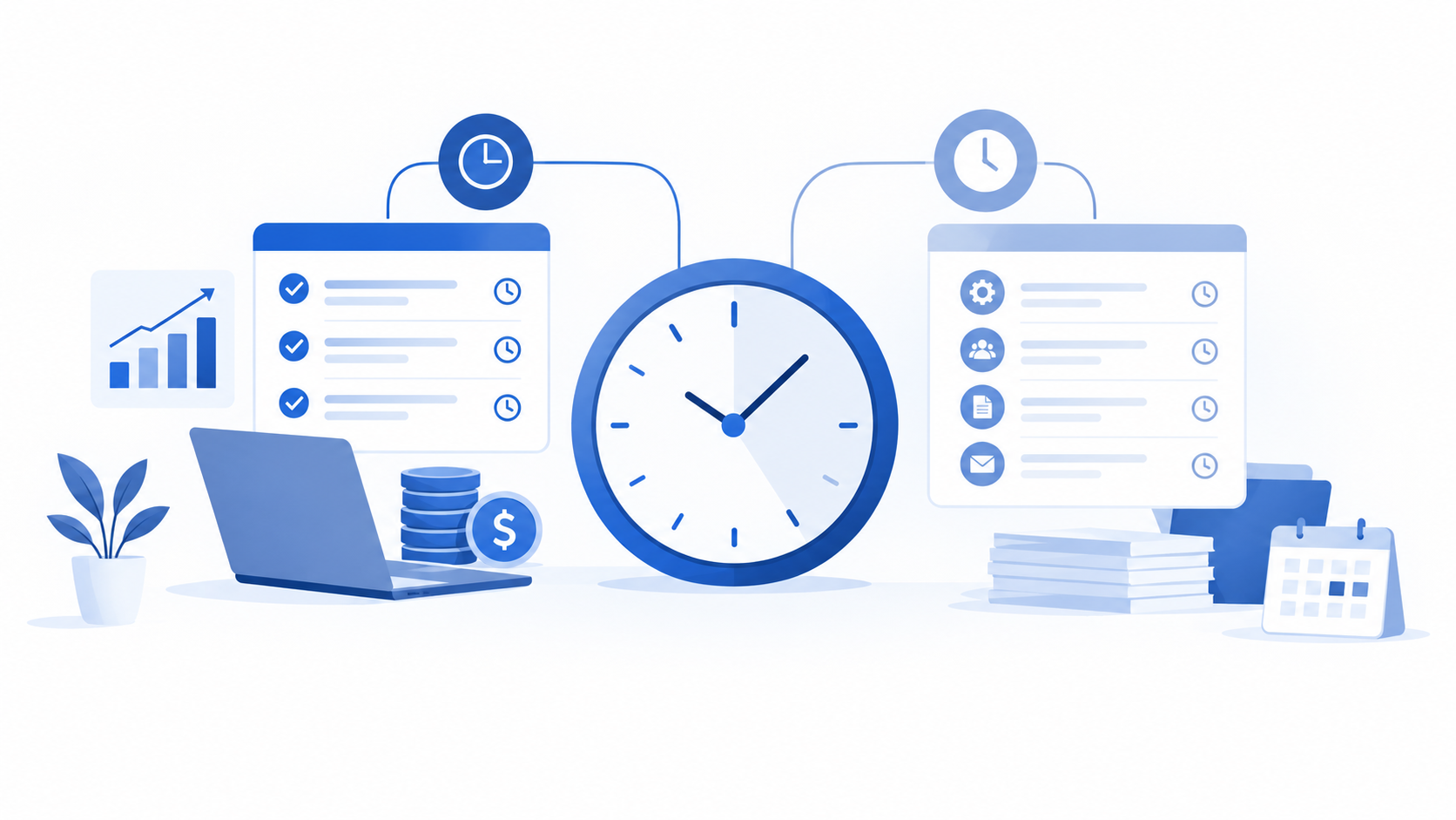 Illustration for the article “Billable vs Non-Billable Hours: Why Every Business Should Track Both”
