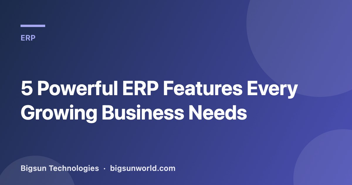 Cover image for the article “5 Powerful ERP Features Every Growing Business Needs”