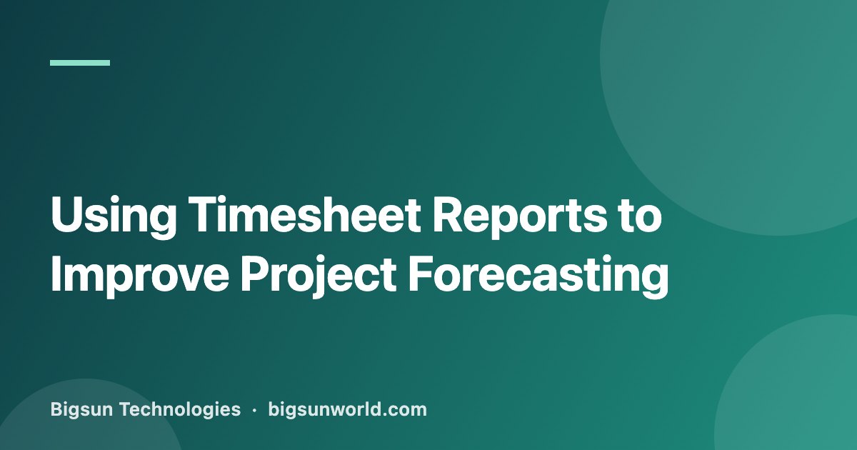 Cover image for the article “Using Timesheet Reports to Improve Project Forecasting”